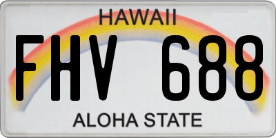 HI license plate FHV688