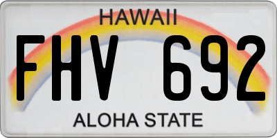 HI license plate FHV692