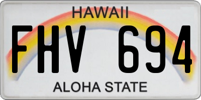 HI license plate FHV694