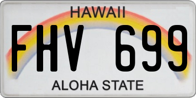 HI license plate FHV699