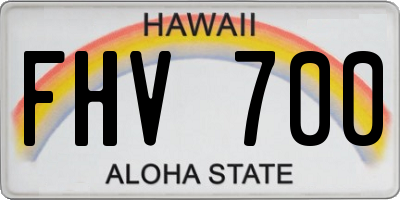 HI license plate FHV700