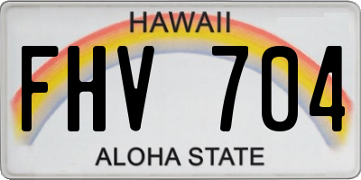 HI license plate FHV704