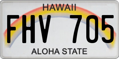 HI license plate FHV705