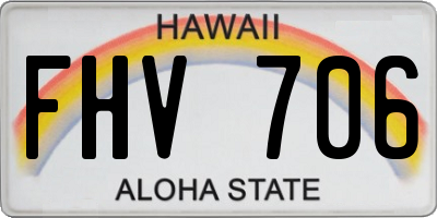 HI license plate FHV706