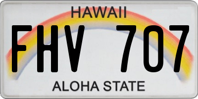 HI license plate FHV707