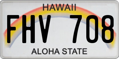 HI license plate FHV708