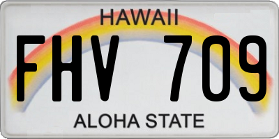HI license plate FHV709