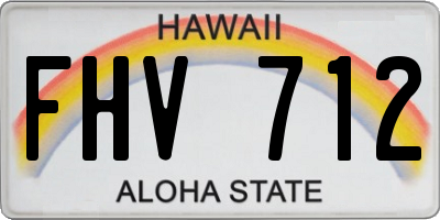 HI license plate FHV712