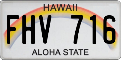 HI license plate FHV716