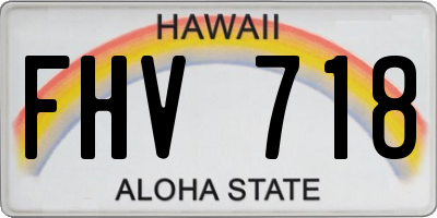HI license plate FHV718