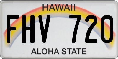 HI license plate FHV720