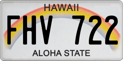 HI license plate FHV722