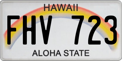 HI license plate FHV723