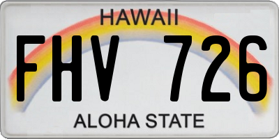 HI license plate FHV726
