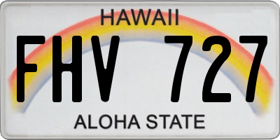 HI license plate FHV727