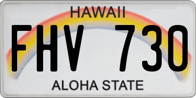 HI license plate FHV730