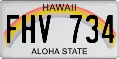 HI license plate FHV734