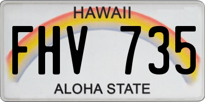 HI license plate FHV735