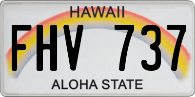 HI license plate FHV737