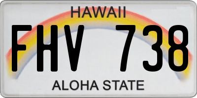 HI license plate FHV738