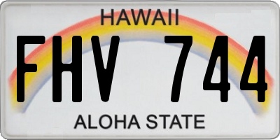HI license plate FHV744