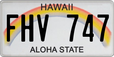 HI license plate FHV747