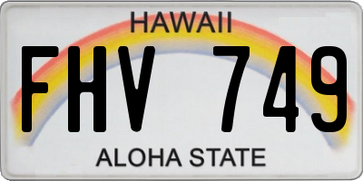 HI license plate FHV749