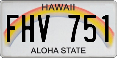 HI license plate FHV751