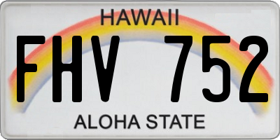 HI license plate FHV752