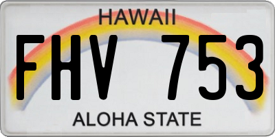 HI license plate FHV753