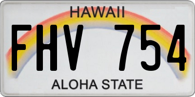 HI license plate FHV754