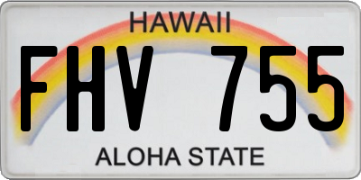 HI license plate FHV755