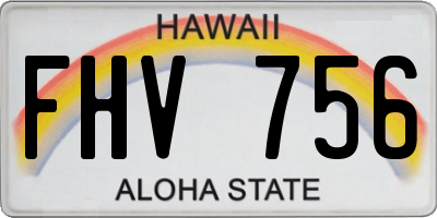 HI license plate FHV756