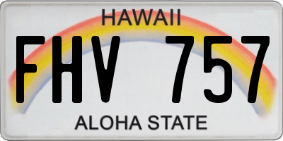 HI license plate FHV757
