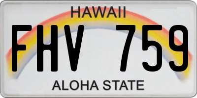 HI license plate FHV759
