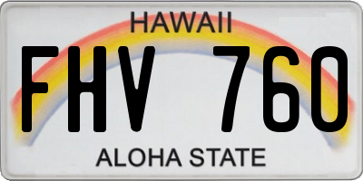 HI license plate FHV760