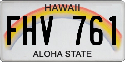 HI license plate FHV761