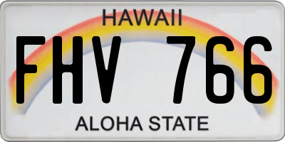HI license plate FHV766