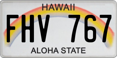 HI license plate FHV767