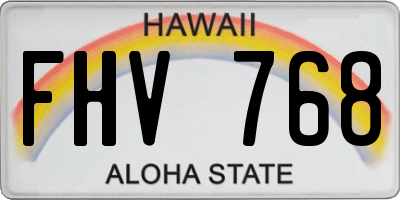 HI license plate FHV768