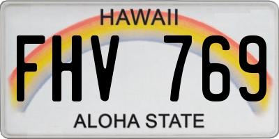 HI license plate FHV769