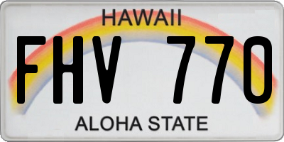 HI license plate FHV770