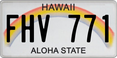 HI license plate FHV771