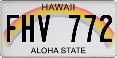 HI license plate FHV772