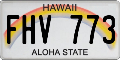 HI license plate FHV773