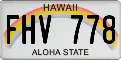 HI license plate FHV778