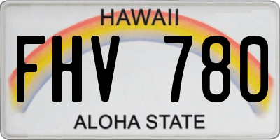 HI license plate FHV780
