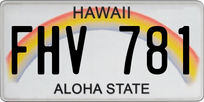 HI license plate FHV781