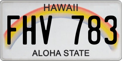 HI license plate FHV783