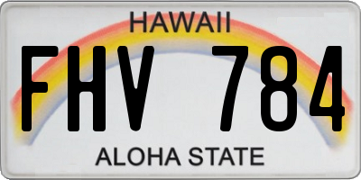 HI license plate FHV784